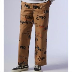 Urban Outfitters Printed Pull -On straight forward chino pants